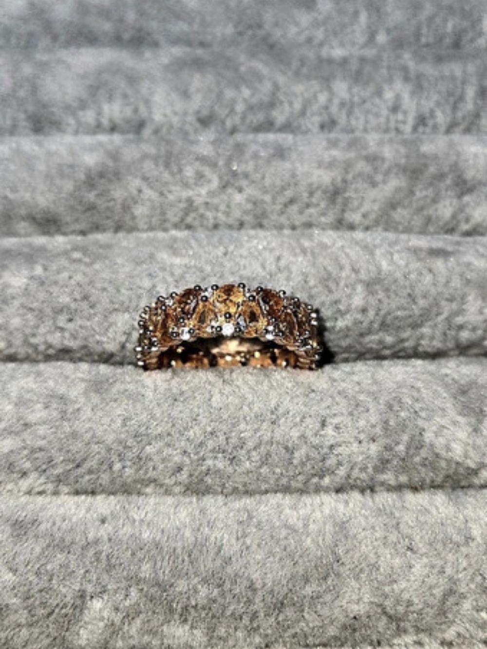 New Size 5 Amber Topaz Trendy Moments Rose Gold Plated Bomb Party Ring RBP8422